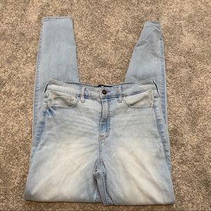 Super skinny high rise light wash jeans